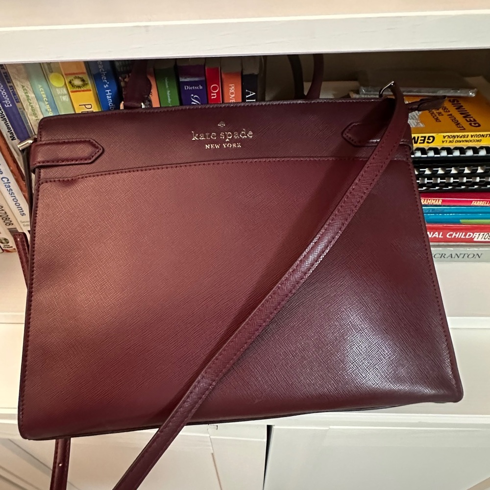 kate spade New York Women’s Leather Briefcase Bag - Burgundy - Picture 12 of 14